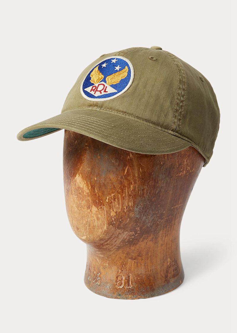 Gorra RRL Hombre Garment-Dyed Twill Ball Chile Verde Oliva RUYVI-6120